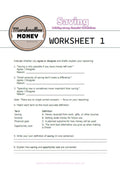 Worksheet titled 'Saving Money' from Marshmallow Money on a white background