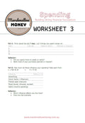 Marshmallow Money worksheet on a white background