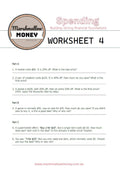 Spending worksheet 4 from Marshmallow Money on a white background