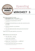 Spending worksheet from Marshmallow Money with text and logo.