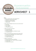 Superannuation worksheet from Marshmallow Money on a white background