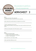 Superannuation worksheet from Marshmallow Money Australia on a white background