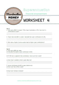 Superannuation worksheet from Marshmallow Money on a white background