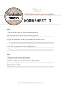 Tax worksheet from Marshmallow Money with questions on taxation and financial planning.