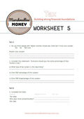 Worksheet from Marshmallow Money on tax education with a logo at the top.