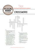 Crossword puzzle on tax with Marshmallow Money logo